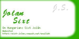 jolan sixt business card